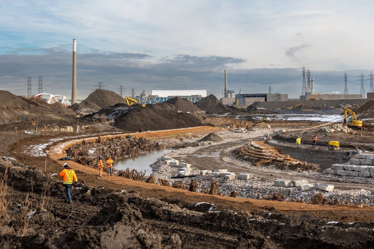 Port Lands Flood Protection Project construction site